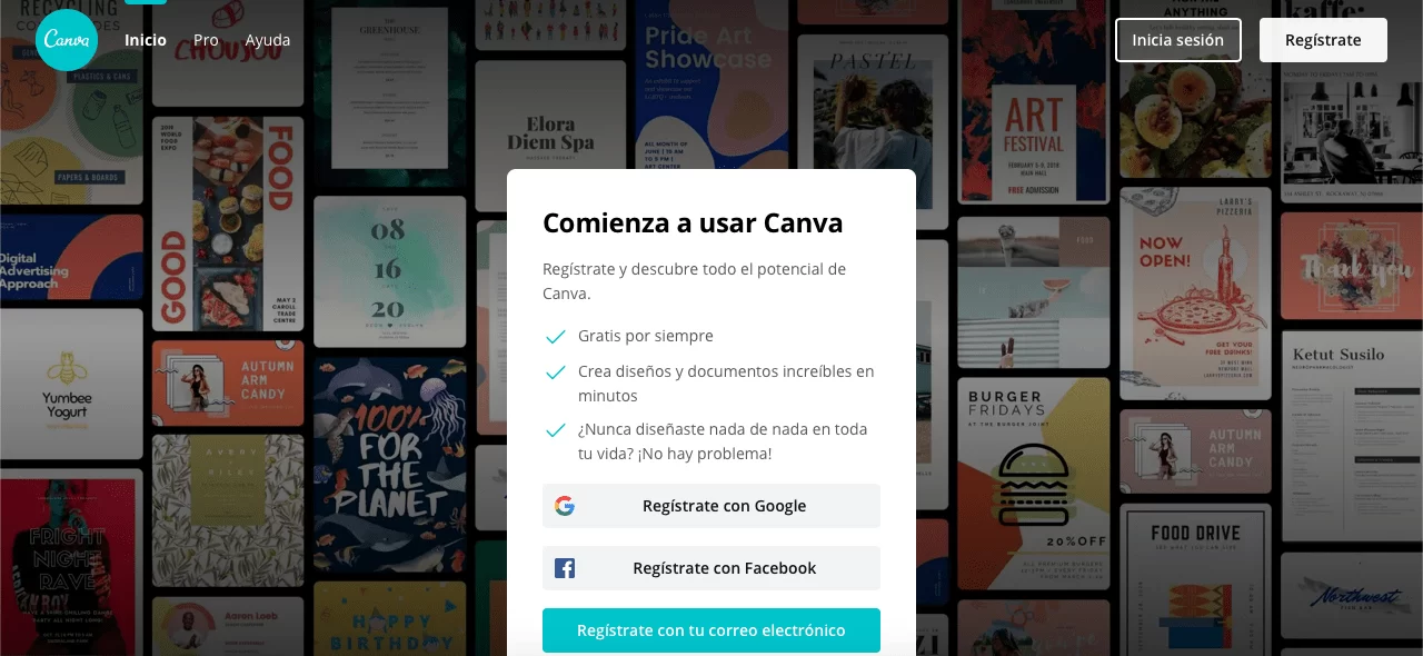 Canva Home Page